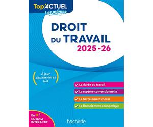 Top'Actuel Droit du travail 2025-2026 - Susana Lopes-Dos Santos - Hachette Education - broché - Etude