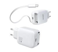TOPADRE Chargeur USB C 30W, 2-Pack Chargeur Rapide avec câble rétractable