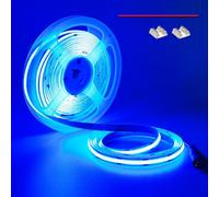 TOPAI 12V Ruban LED COB Bleu 5M, 480LEDs/M Super Lumineux 1500LM Flexible Bande Lumineuse LED,avec Autocollant pour Armoire, Cuisine, Bricolage, Chambre à coucher, Commercial éclairage