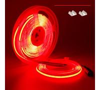 TOPAI 12V Ruban LED COB Rouge 5M, 480LEDs/M Super Lumineux 1500LM Flexible Bande Lumineuse LED,avec Autocollant pour Armoire, Cuisine, Bricolage, Chambre à coucher, Commercial éclairage