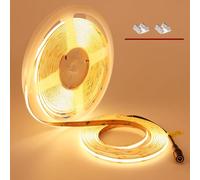 TOPAI 24V COB Ruban LED 10M Blanc Chaud, Band LED 2700K CRI>90, Haute Luminosité 7000Lm 384LED/M IP20 Non Étanche Autocollant Flexible pour Maison Chambre Cuisine