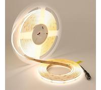 TOPAI 24V COB Ruban LED 10M Blanc Naturel, Band LED 4000K CRI>90, Haute Luminosité 7000Lm 384LED/M IP20 Non Étanche Autocollant Flexible pour Maison Chambre Cuisine