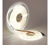 TOPAI 24V COB Ruban LED Blanc 5000K 10M IP65 Étanche CRI 90+ Haute Densité 384LED/M 7000LM Découpable Flexible Bande LED pour Maison Chambre Cuisine