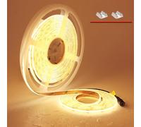 TOPAI 24V Ruban LED COB 10M Blanc Chaud Étanche IP65, Band LED 3000K Extérieure CRI>90, Haute Luminosité 7000Lm 384LED/M Autocollant Flexible pour Maison Chambre Cuisine