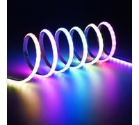 TOPAI 5mm Ultra-Fin COB WS2812B 5M Ruban LED RGBIC Adressable Individuel (160 LEDs/m) Couleurs magiques DC 5V Pour salon gaming & home cinéma