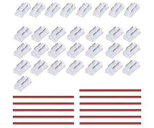 TOPAI 8pcs 22pcs 22AWG 15cm Rallonge électrique pour Bande LED COB 5mm 2 Broches Connecteur Transparent Sans Soudure