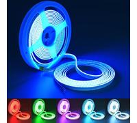 TOPAI Bande lumineuse LED RVB à émission latérale, 630 LED/m DC24 V, 3 m, ruban flexible avec support autocollant, 8 mm de large pour chambre, rétroéclairage TV, cuisine, décoration