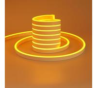 TOPAI Neon Ruban LED 5M 12V Jaune, Bande Neon LED Lumineuse Jaune Silicone Etanche, Découpable Flexible Néon Lumière pour Intérieur/Extérieur Décoration