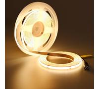 TOPAI Ruban LED 24V COB 5M Blanc Chaud 3000K CRI92+ Autoadhésif | bande led flexible, haute densité 480led/m, 1200lm/m sans point lumineux, découpable, largeur 8mm pour cuisine, maison
