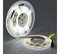 TOPAI Ruban LED COB 12V Blanc 5000K Étanche IP65, PCB Noir, 5 Mètre 480 LED/M, 4000Lm CRI>90, Autocollante, Découpable, pour cuisine, éclairage d'armoires, salon, extérieure