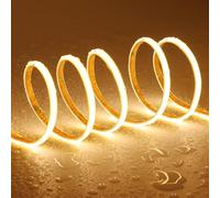 TOPAI Ruban LED COB 12V Ultra fin 5mm 5M Blanc Chaud 3000K Etanche IP65