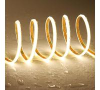 TOPAI Ruban LED COB 12V Ultra fin 5mm 5M Blanc Naturel 4000K Etanche IP65