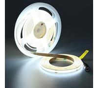 TOPAI Ruban LED COB 24V Blanc Froid, Bande LED 5M 11W/M Haute Luminosité, CRI>92 Autoadhésif Coupable 8mm Largeur Flexible Bandeau LED pour Cuisine, Éclairage D'armoires, Salon