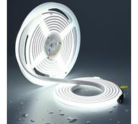 TOPAI Ruban LED COB 24V Blanc Froid IP67 Étanche, Bande LED 5M 11W/M Haute Luminosité, CRI>92 Autoadhésif Coupable 8mm Largeur Flexible Bandeau LED pour Chambre, Salon, Extérieure