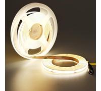 TOPAI Ruban LED COB 24V Blanc Naturel, Bande LED 5M 11W/M Haute Luminosité, CRI>92 Autoadhésif Coupable 8mm Largeur Flexible Bandeau LED pour Cuisine, Éclairage D'armoires, Salon