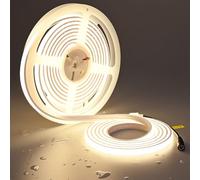TOPAI Ruban LED COB 24V Blanc Naturel IP67 Étanche, Bande LED 5M 11W/M Haute Luminosité, CRI>92 Autoadhésif Coupable 8mm Largeur Flexible Bandeau LED pour Chambre, Salon, Extérieure