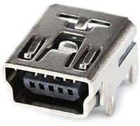 Topalli- 10pcs Mini USB Type B 5 Broches Femelle à Angle Droit Dip Jack Connecteur 90 degrés Pin Bend (Taille : 5-Pin)