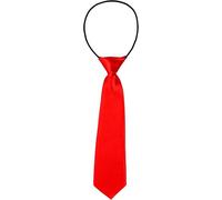 Topalli-Cravate garçon couleur au choix,28 cm, cravate en satin,brillante effet soie élastique, cravate formelle pour mariages et bals d'enfants et uniformes scolaires rouge