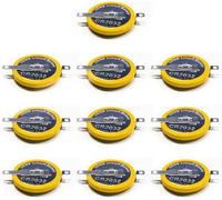 TOPALLI - Lot de Batteries CR2032 à Broches Horizontales compatibles avec Snes Super Nintendo N64 Sega Megadrive Batterie Picots à souder (10)