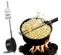 TOPANBIETER 999 Poêle À Pop-Corn À Feu Ouvert Et Machine À Popcorn À Manche Long Avec Couvercle À Barbecue, Idéale Pour Le Camping