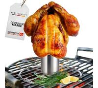 TOPANBIETER 999 Support de poulet en acier inoxydable de qualité supérieure pour barbecue et four, support de suspension avec diffuseur d'arômes, rôtissoire à poulet pour poulet rôti et volaille