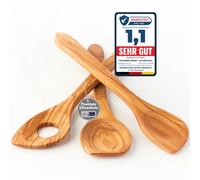 Topanbieter999 Lot de 3 Cuillères de Cuisine en Bois d'Olivier - Fabriquées en Allemagne, 30 cm, Qualité Supérieure et Durable - Pour Olives et Service