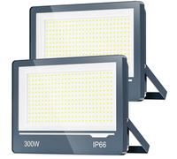 TOPAUBUB Spot LED Extérieur 300W Blanc Froid - 30000LM 6500K IP66 Projecteur LED Extérieur Etanche Lampe Phare Exterieur Jardin Terrasse(2 Pièce)