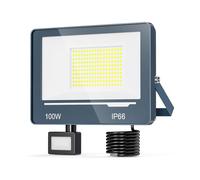 TOPAUBUB Spot LED Extérieur Detecteur de Mouvement 100W 10000LM - 6500K Blanc Froid Projecteur LED Exterieur Detecteur de Mouvement, IP66 Projecteur Extérieur avec Détecteur Jardin(1 Pièce)