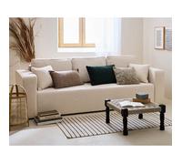 Topaze - canapé 3 places - convertible avec coffre - en tissu bouclette - Beige