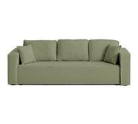 Topaze - canapé 3 places - convertible avec coffre - en tissu bouclette - Vert