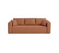Topaze - canapé 3 places - convertible avec coffre - en tissu - Terracotta