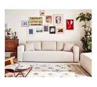 BestMobilier - Canapé Convertible avec Coffre Topaze en Velours Côtelé - Canapé Lit - Sofa Beige 3 Places - Salon