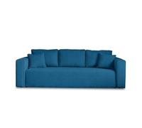 Best mobilier Canapé 3 places Topaze convertible avec coffre en velours côtelé Bleu Ardoise
