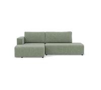 Topaze - canapé d'angle gauche 4 places convertible avec coffre en velours côtelé - Vert sauge Vert sauge G