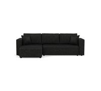Bestmobilier - Topaze - canapé d'angle réversible 4 Places Convertible avec Coffre en Simili, Noir
