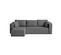 Topaze - canapé d'angle réversible - 4 places - convertible avec coffre - en tissu bouclette - Gris