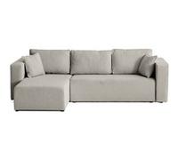 Topaze - canapé d'angle réversible - 4 places - convertible avec coffre - en tissu bouclette - Taupe Taupe G