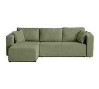 Topaze - canapé d'angle réversible - 4 places - convertible avec coffre - en tissu bouclette - Vert
