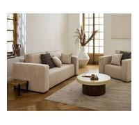 Topaze - canapé droit 2 places - en tissu - Beige