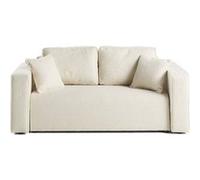 Topaze - canapé droit 2 places - en tissu bouclette - Beige Beige