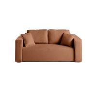 Topaze - canapé droit 2 places - en tissu bouclette - Terracotta Terracotta