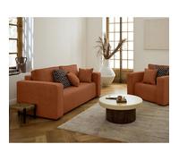 Topaze - canapé droit 2 places - en tissu - Terracotta Terracotta