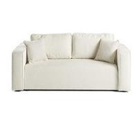Topaze - canapé droit 2 places - en tissu velours relief - Ecru Ecru