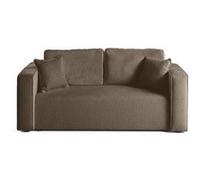 Topaze - canapé droit 2 places - en tissu velours relief - Taupe