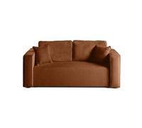 Topaze - canapé droit 2 places - en tissu velours relief - Terracotta