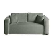 Topaze - canapé droit 2 places - en tissu velours relief - Vert Vert G