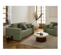 Topaze - canapé droit 2 places - en tissu - Vert Vert