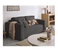 Topaze - canapé droit 2 places - en velours côtelé - Gris