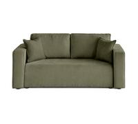 Topaze - canapé droit 2 places en velours côtelé plat - Vert