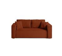 Topaze - canapé droit 2 places - en velours côtelé - Terracotta Terracotta